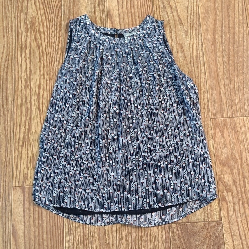 Daniel Rainn red, white and blue sleeveless blouse, size petite small